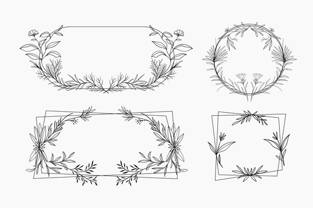 手描き花フレームコレクション