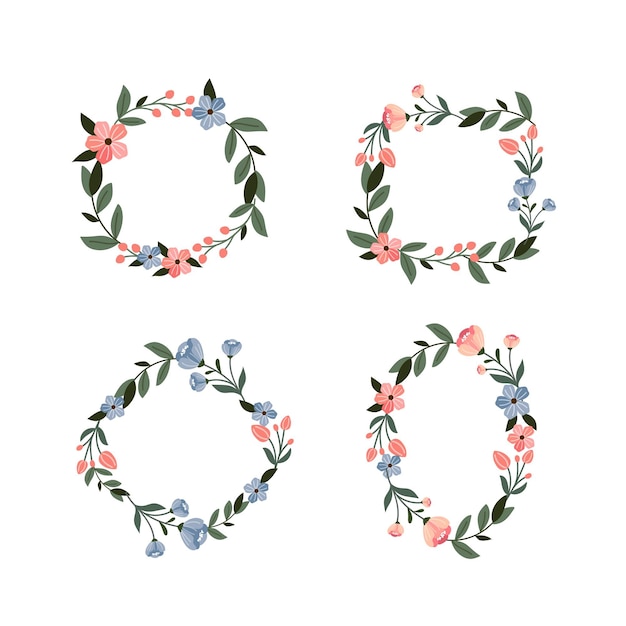 Free vector hand drawn floral frame collection