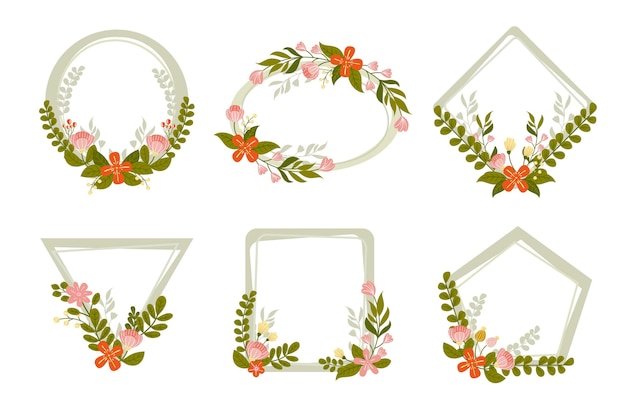 Free vector hand drawn floral frame collection