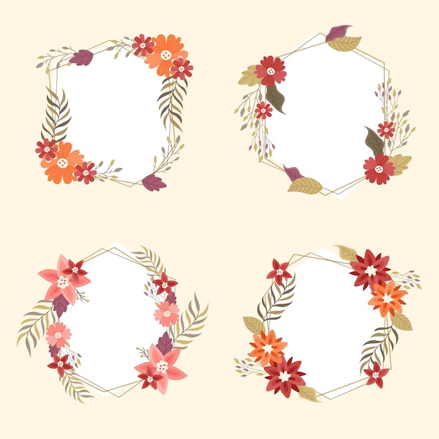 Free vector hand drawn floral frame collection