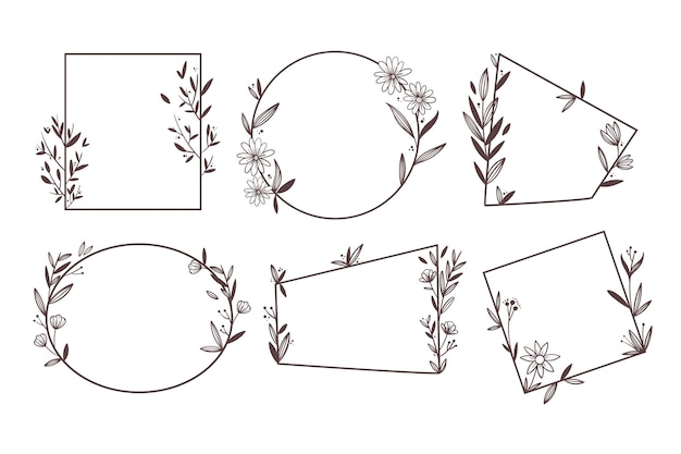 Free vector hand drawn floral frame collection