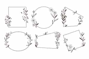 Free vector hand drawn floral frame collection