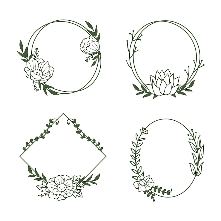 Free Vector hand drawn floral frame collection