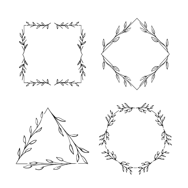 Free vector hand drawn floral frame collection
