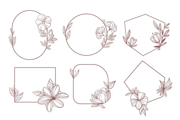 手描き花フレームコレクション