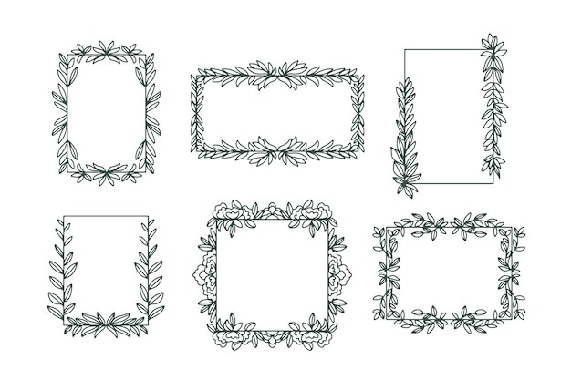 手描き花フレームコレクション