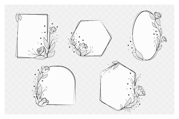 Free vector hand drawn floral frame collection