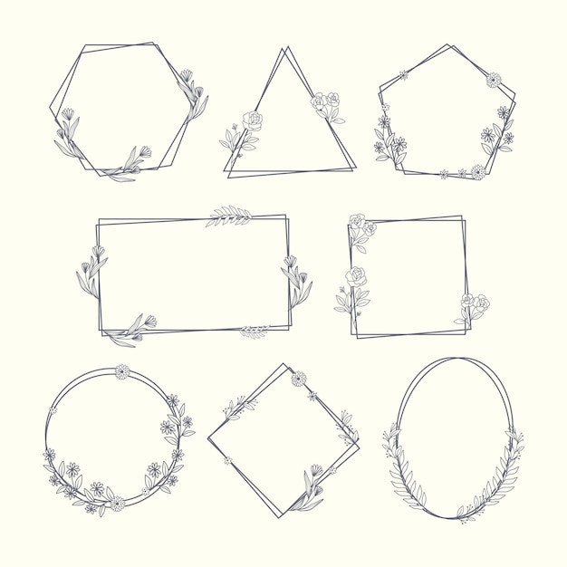 Free vector hand drawn floral frame collection