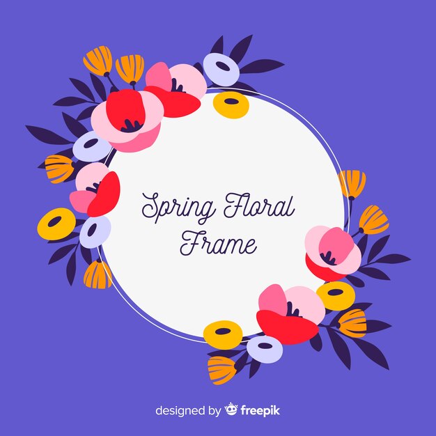 Free vector hand drawn floral frame spring background