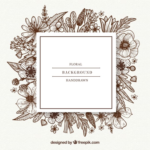 Hand drawn floral frame with elegant style