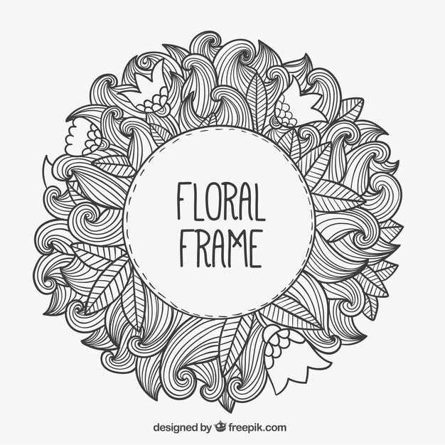 Hand drawn floral frame