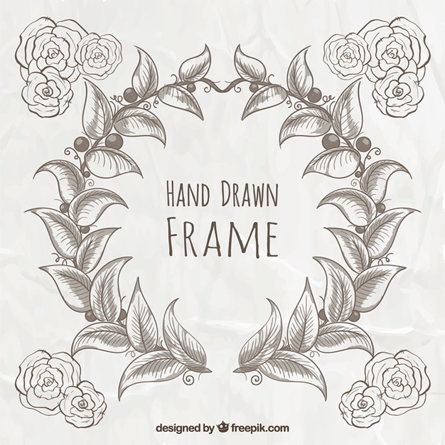 Free vector hand drawn floral frame