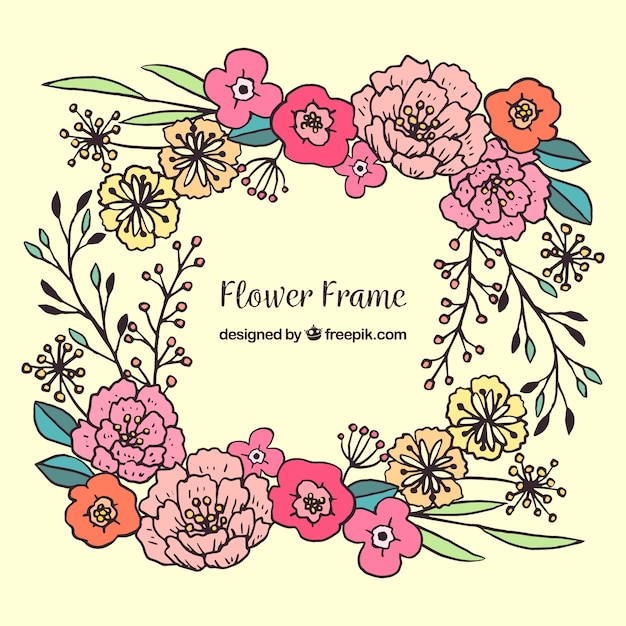 Hand drawn floral frame