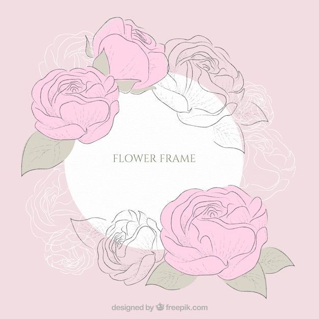 Free vector hand drawn floral frame