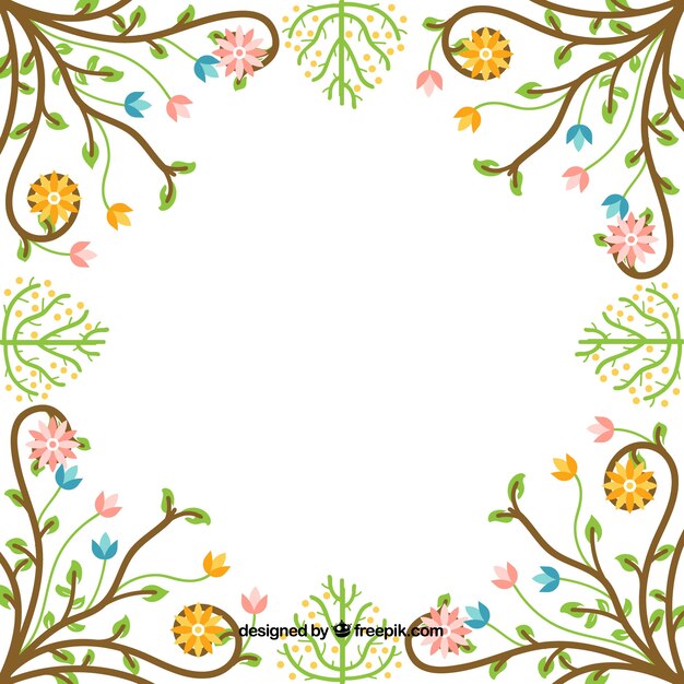 Hand drawn floral frame