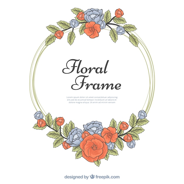 Hand drawn floral frame