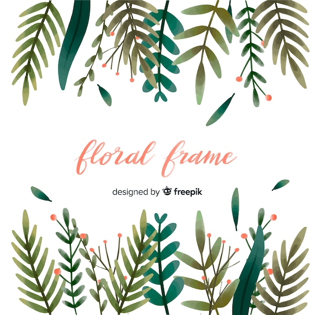 Free vector hand drawn floral frame