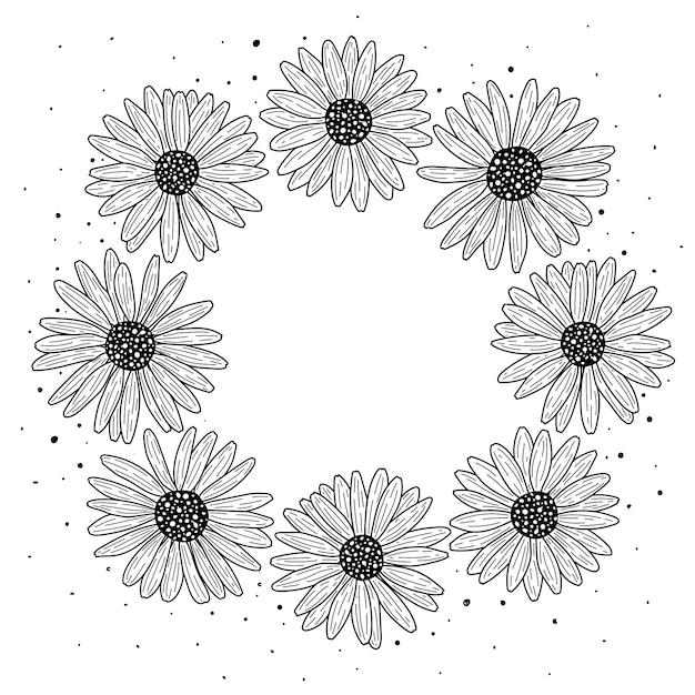 Hand drawn floral frame