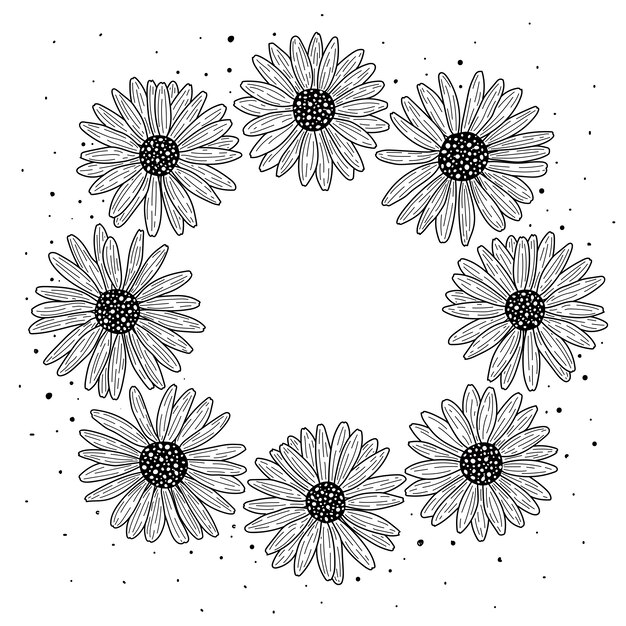 Hand drawn floral frame