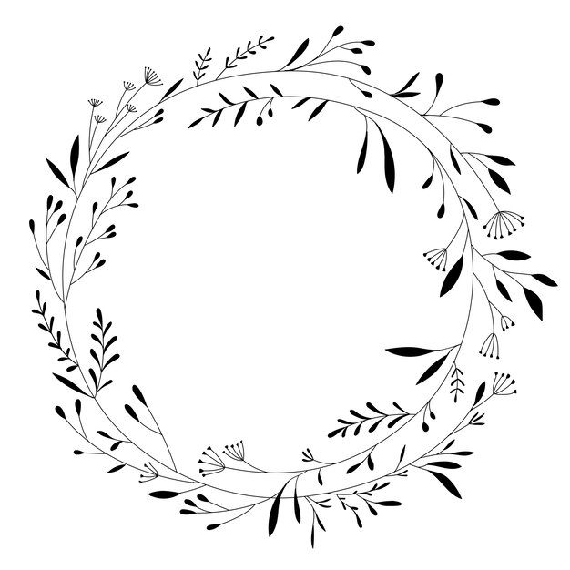 Hand drawn floral frame