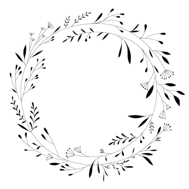 Hand drawn floral frame