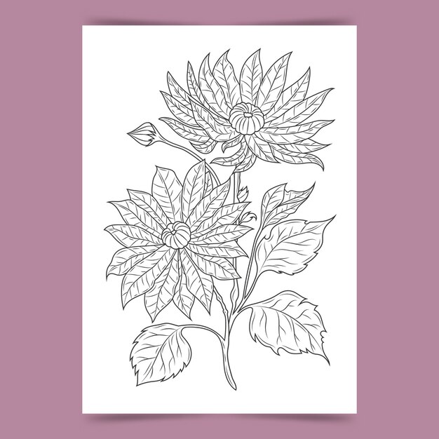 手描きの花のイラスト