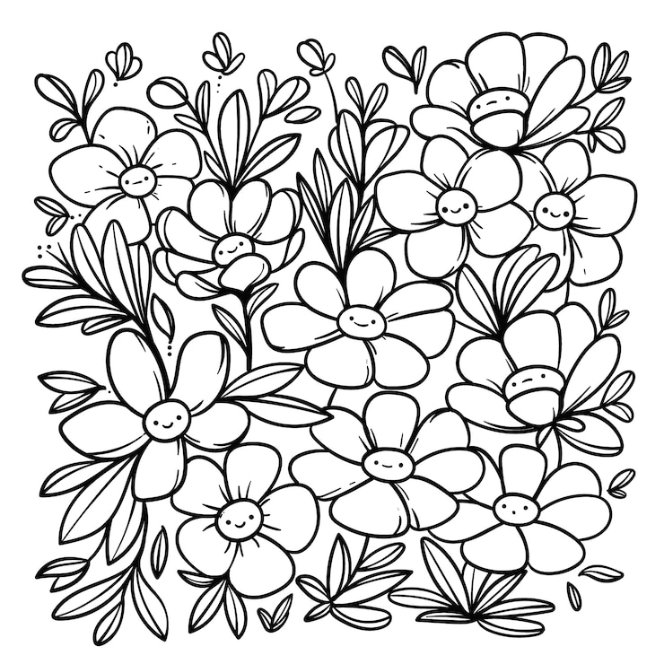 無料Vector 手描きの花のイラスト