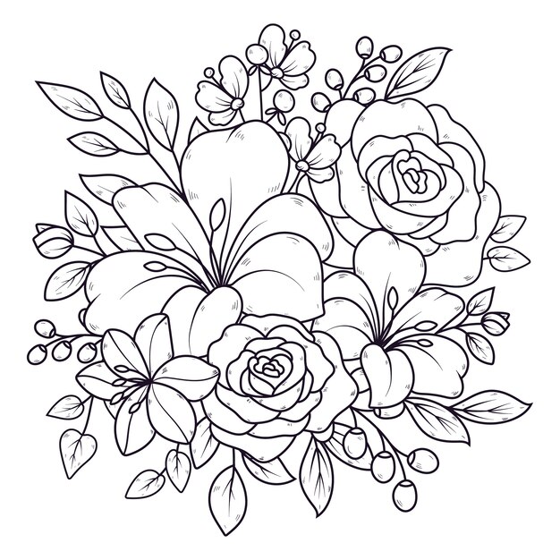 手描きの花のイラスト