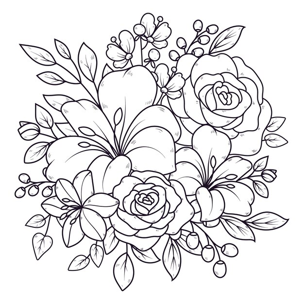 Hand drawn floral  illustration