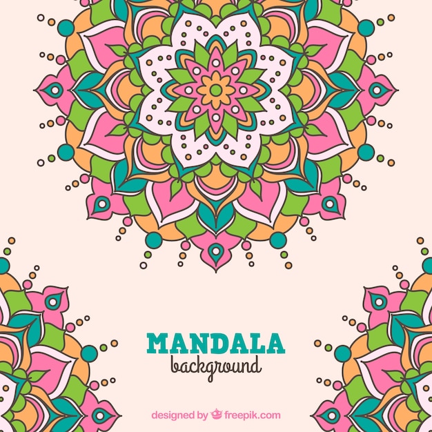 Hand drawn floral mandala background