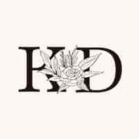 Free vector hand drawn floral monogram logo