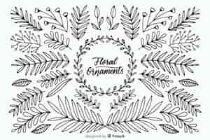 Free vector hand drawn floral ornament collection