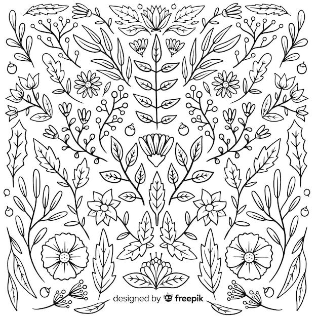 Hand drawn floral ornament collection