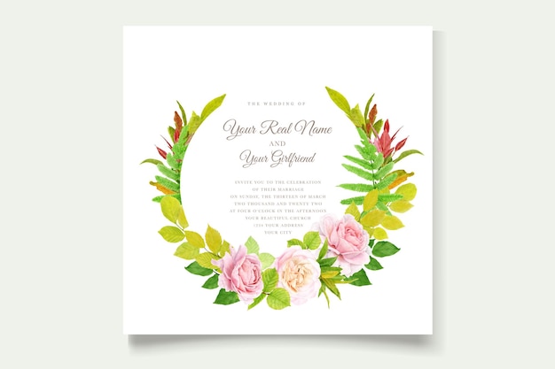Free vector hand drawn floral ornament invitation card set