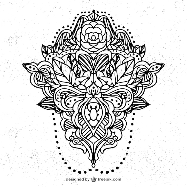 Бесплатное векторное изображение Ручной обращается цветочный орнамент