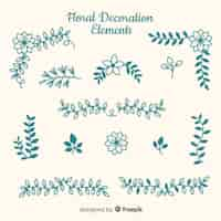 Free vector hand drawn floral ornamental elements