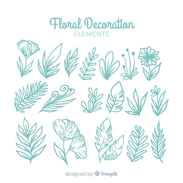 Free vector hand drawn floral ornamental elements