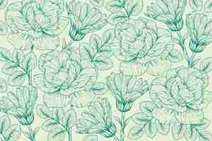 Free vector hand drawn floral outline background