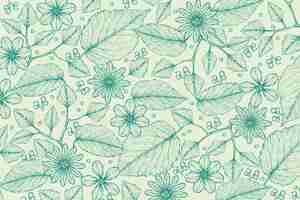 Free vector hand drawn floral outline background