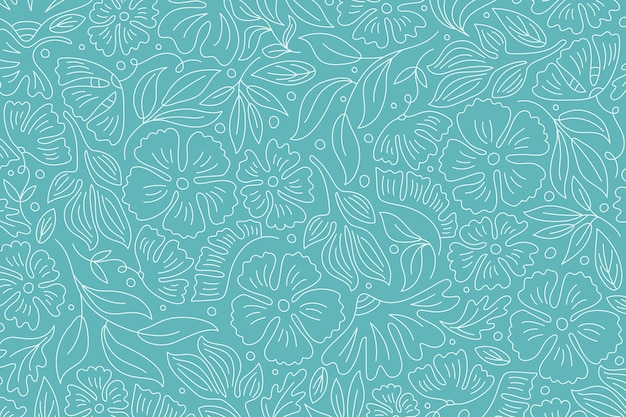 Free vector hand drawn floral outline background