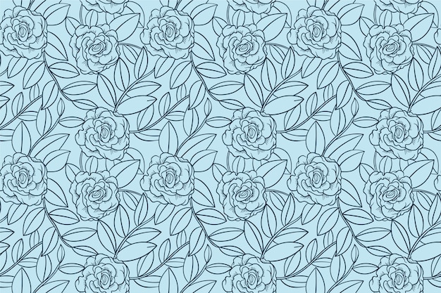 Free vector hand drawn floral outline background