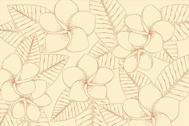 Hand drawn floral outline background