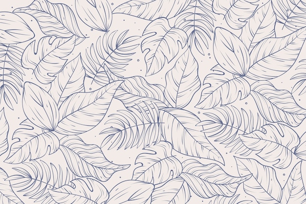 Free vector hand drawn floral outline background