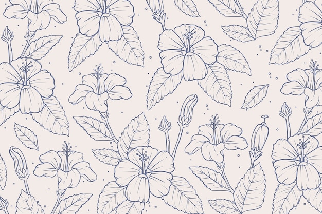 Hibiscus Pattern Trace Images Free