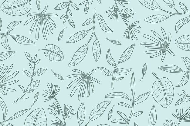 Hand drawn floral outline background