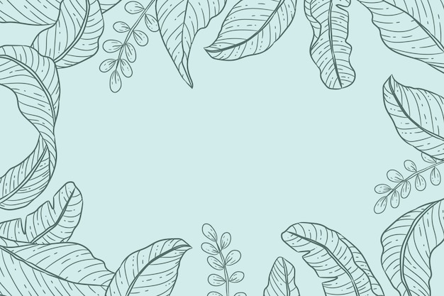 Hand drawn floral outline background