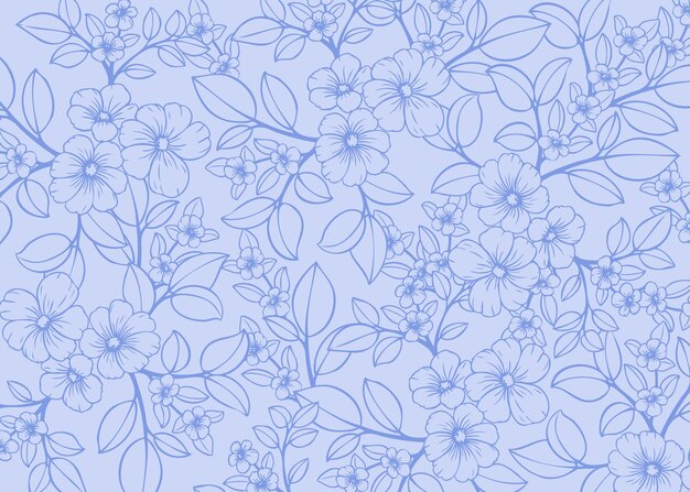 Hand drawn floral outline background