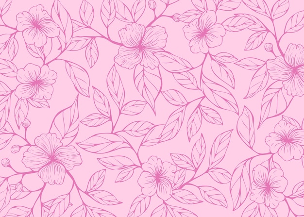 Free vector hand drawn floral outline background