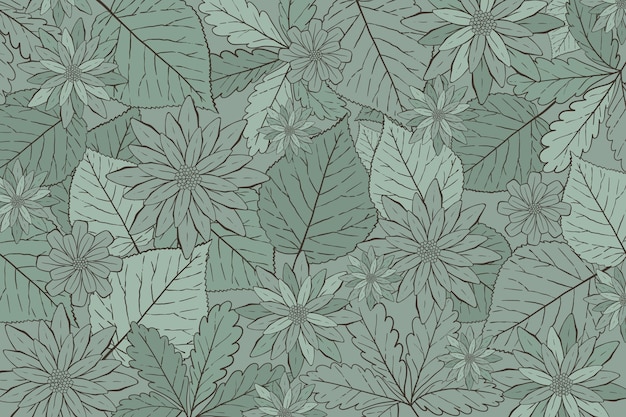 Free vector hand drawn floral outline background