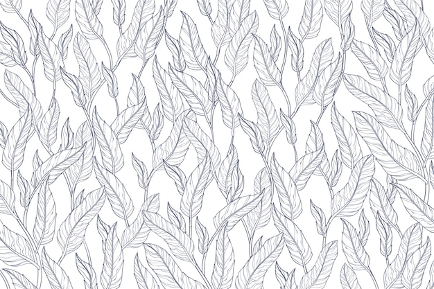 Hand drawn floral outline background